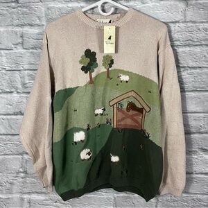 NWT Tulchan Sweater XL - Wheat Mix Swallow Stable Crewneck Pullover Sweater